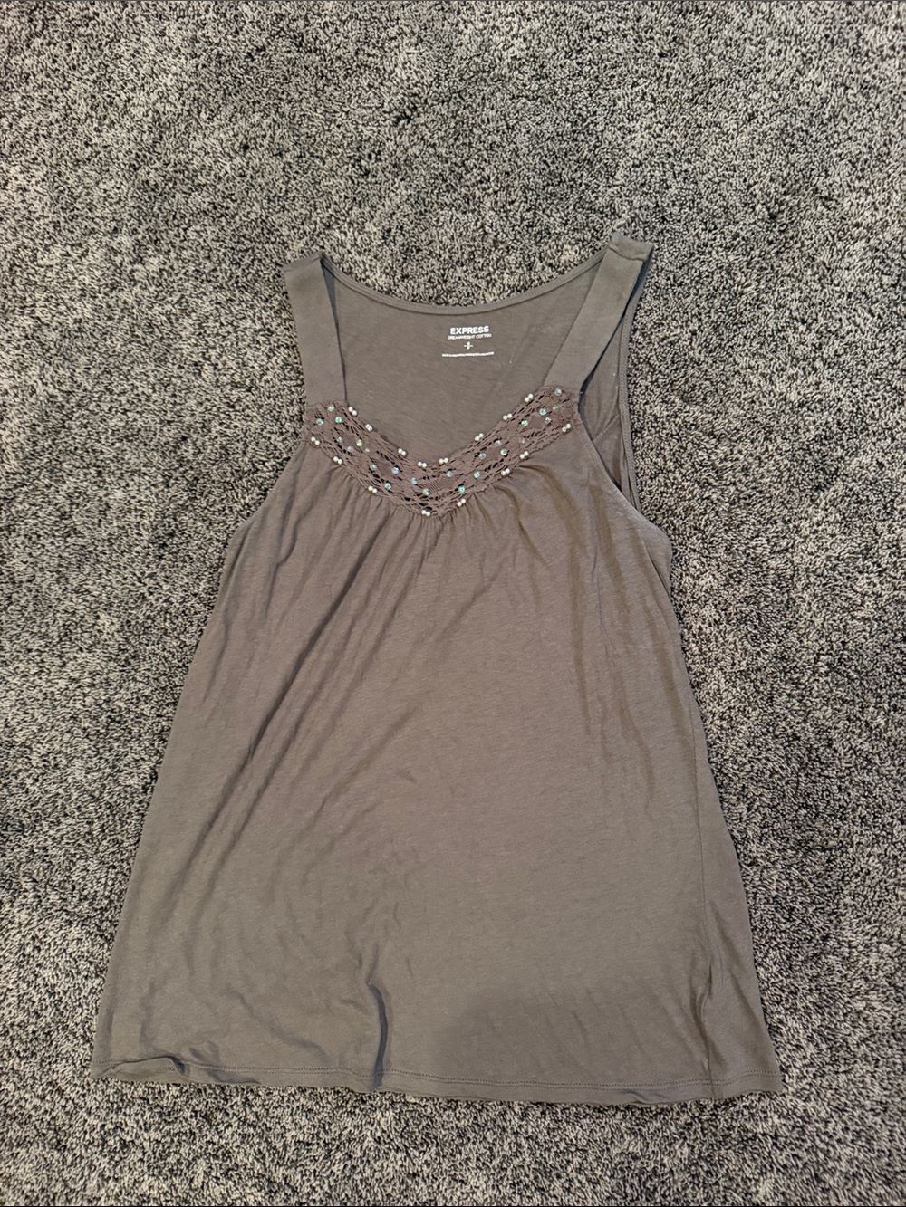 Express tan Beaded Tank Top